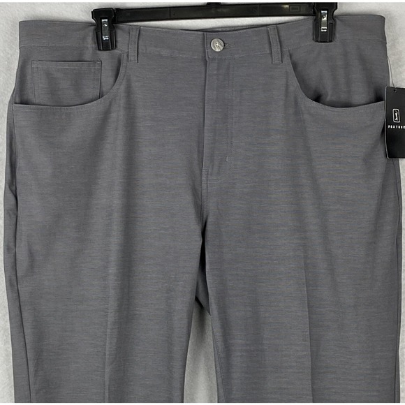 PGA Tour Men's 40"x32" Pants Dark Gray Heather Easy Care 4-Way Stretch NEW - Picture 3 of 12
